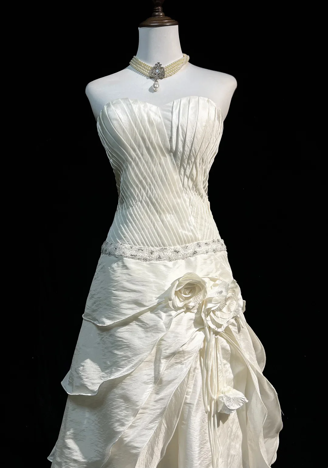 Classic Wedding Dress A Line Sweetheart White Satin Long 70s Wedding Dresses Vintage Bride Dress Bridal Gowns DH1257 - Deanwangkt