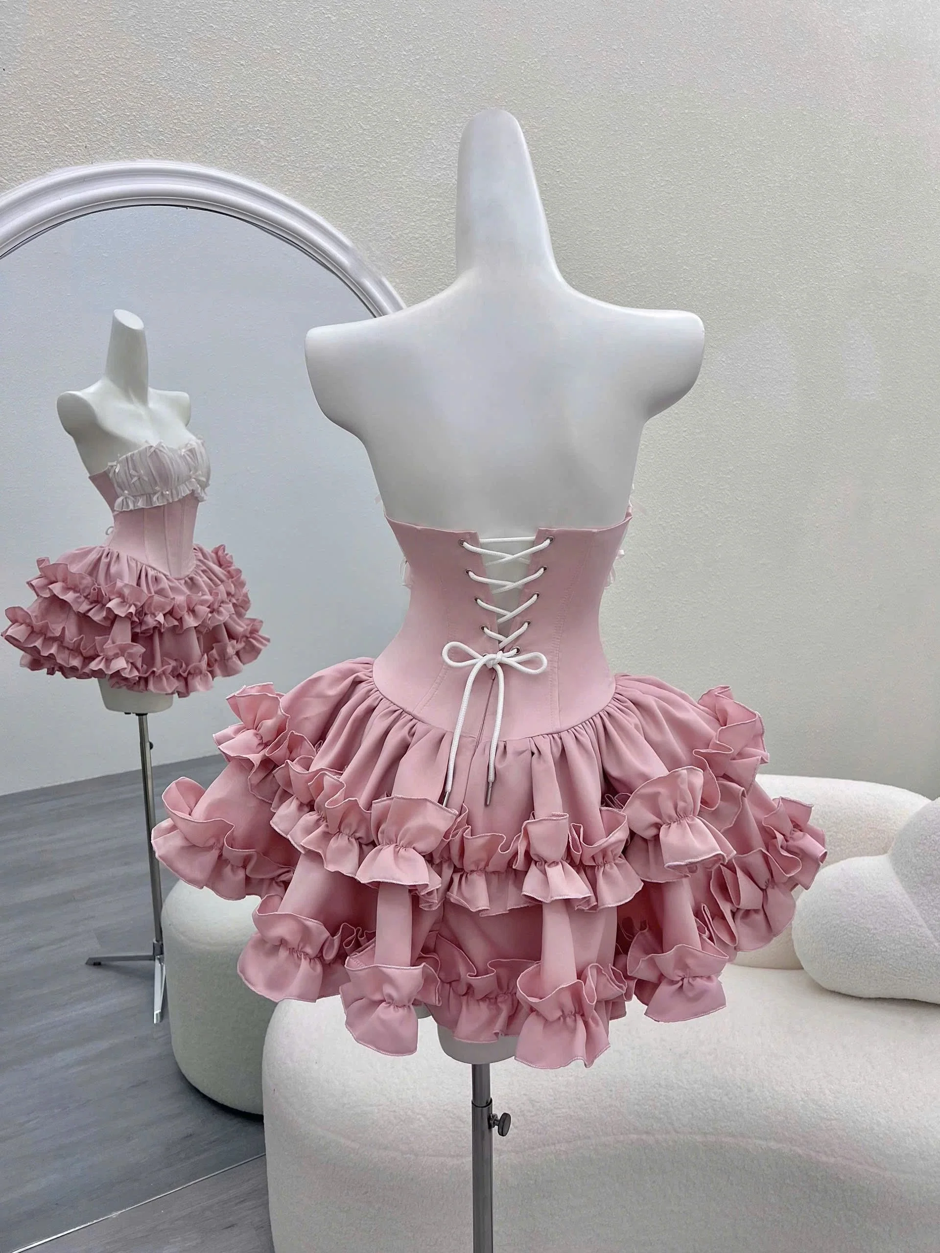 Cute Ball Gown Strapless Pink Party Dresses Short Formal Homecoming Dresses Night Chic Elegant Short Dresses Cocktail Dress 16th Birthday Outfits Hoco Dresses DH2759 - Deanwangkt