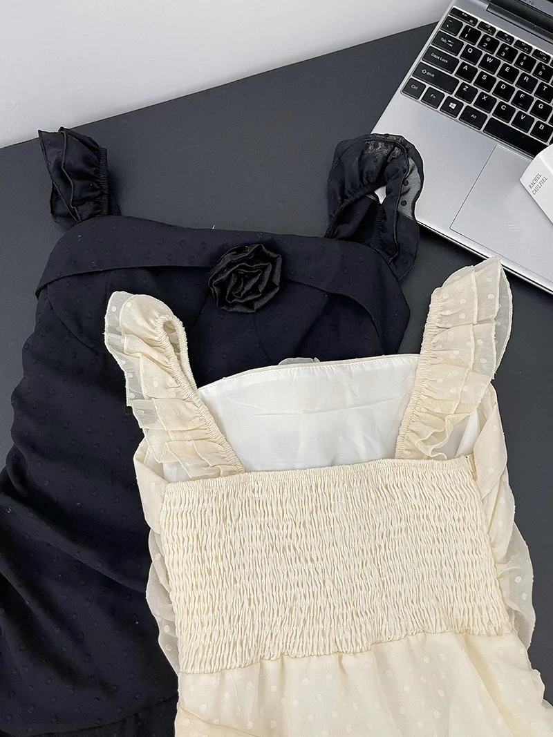 Cute High Low Square Neckline Ruffles Summer Dress Holiday Party Outfits For Women DP0089 - Deanwangkt