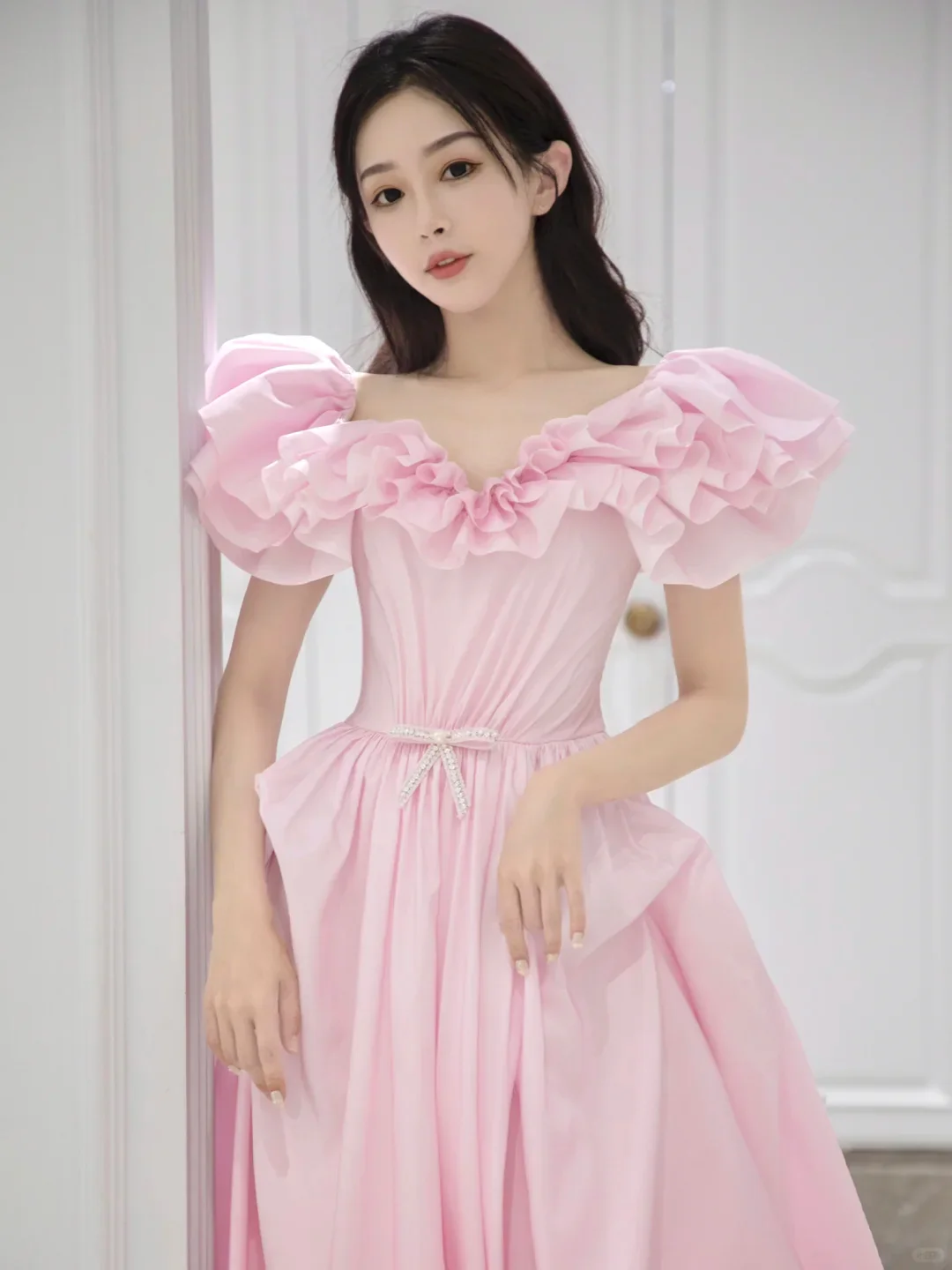 Pretty Ball Gown Sweetheart Satin Pink Long Quinceanera Dress Formal Gowns Vestido De 15 Anos Sweet 16 Dress W0737 - Deanwangkt