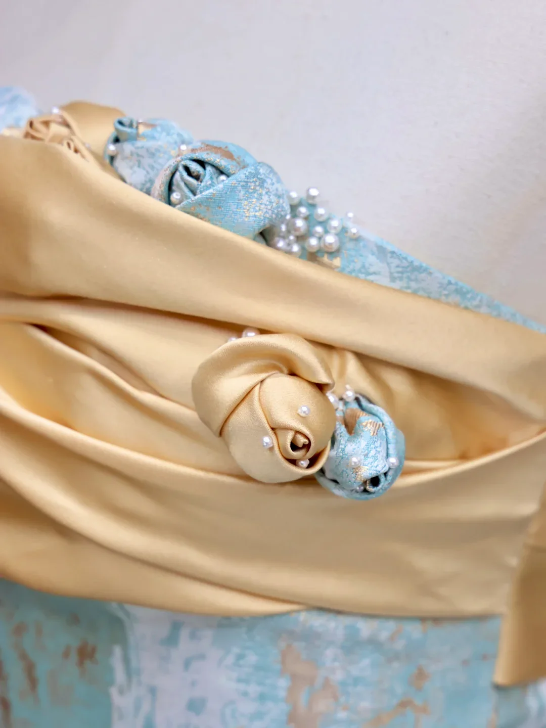 Gorgeous A Line Strapless Satin Blue Long Prom Dresses Graduation Dresses DP683 - Deanwangkt