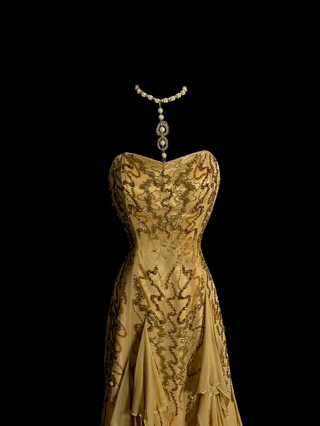 Elegant Glamour Mermaid Sweetheart Sequin Gold Chiffon Long Prom Dresses Party Dress Evening Dress DP925 - Deanwangkt