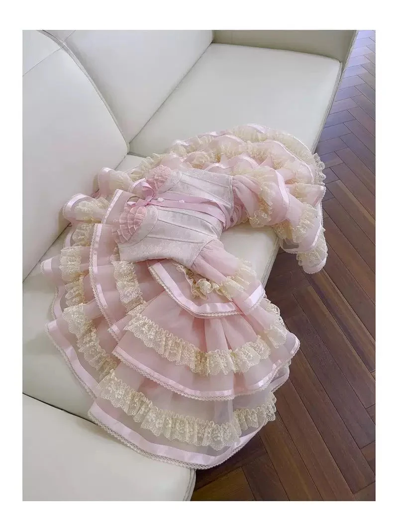 Trendy Ball Gown Spaghetti Straps Pink Lace Sleeveless Formal Short 8th Grade Homecoming Dress Summer Middle School Hoco Dresses Cocktail Dress Birthday Outfits W927 - Deanwangkt