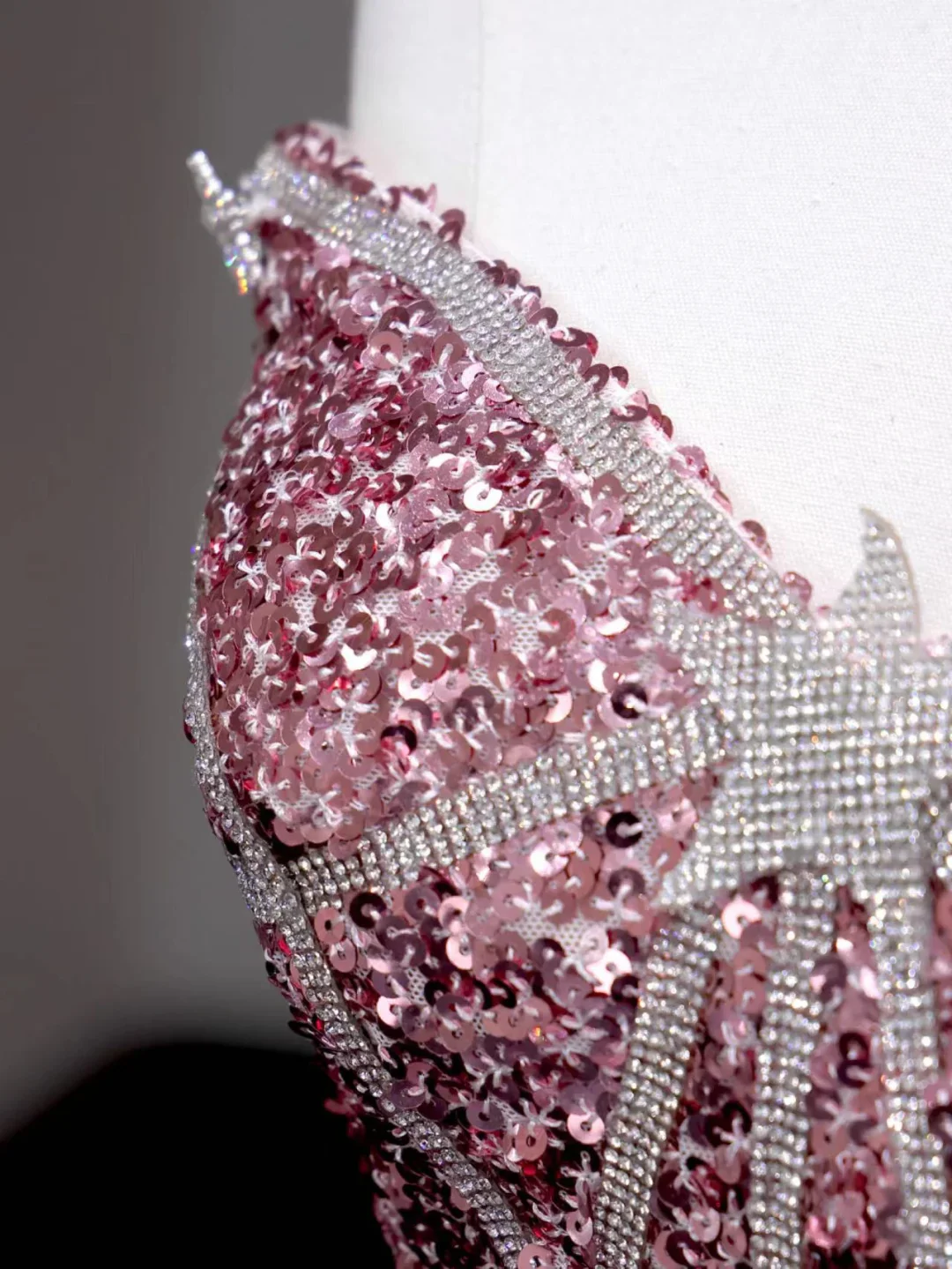 Fairy-tale Ball Gown Sweetheart Sequin Pink Silver Long Prom Dresses Evening Dresses DP640 - Deanwangkt