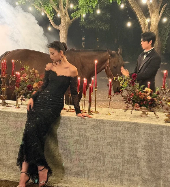 Elegant Off-the-shoulder Sheath Long Prom Dresses Lace Black Evening Dresses DP3375 - Deanwangkt