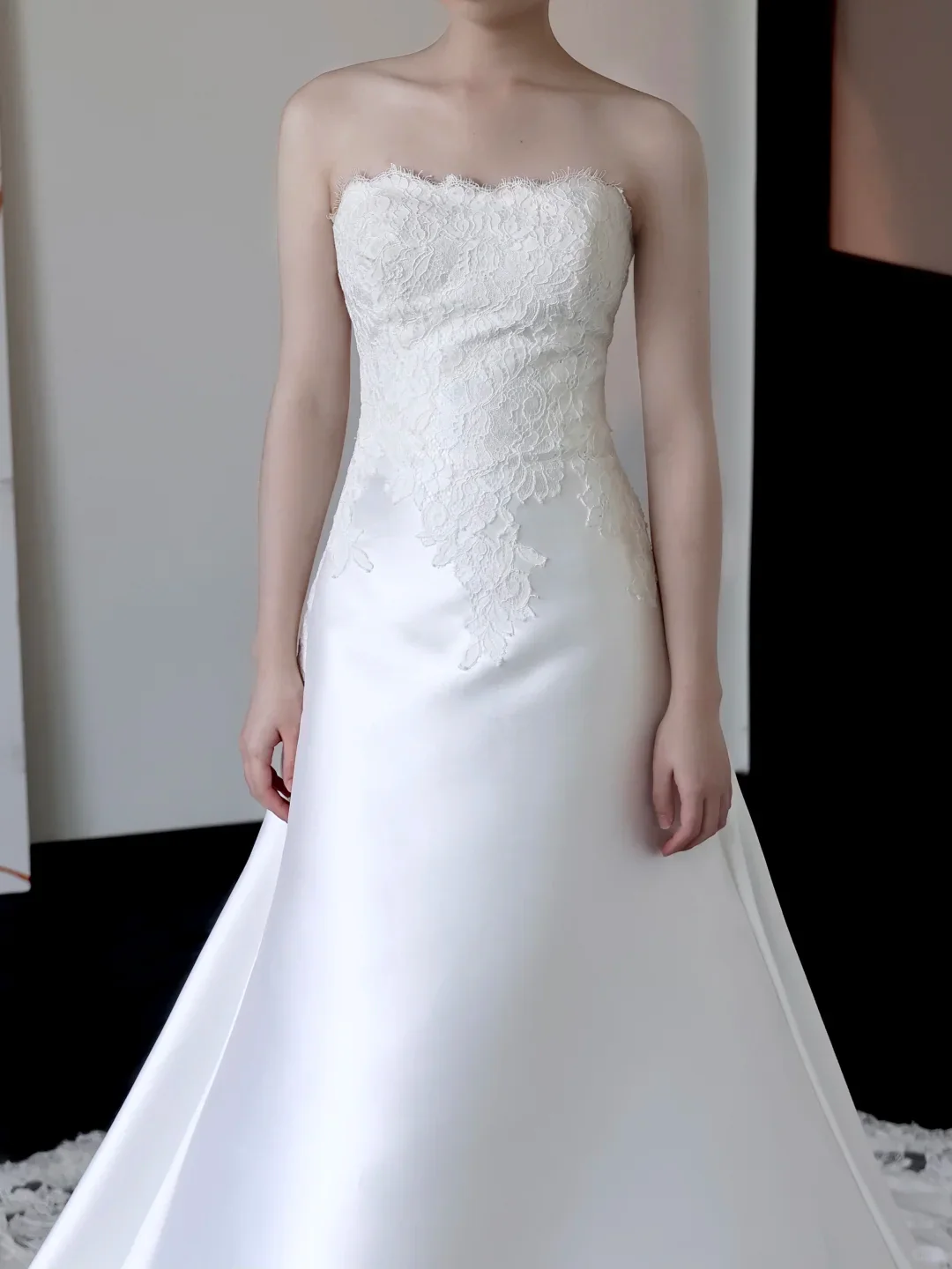 Unique Bridal Gown Mermaid Strapless White Satin Wedding Dresses Bridal Gowns DP670 - Deanwangkt