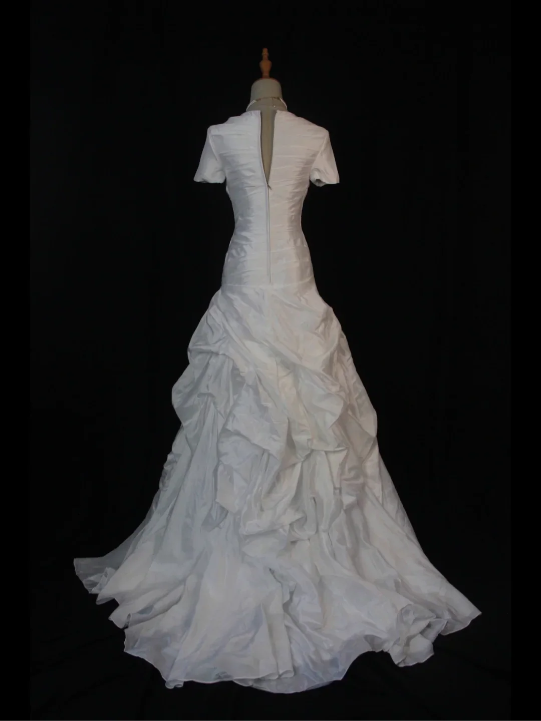 Vintage Wedding Dress 1970s Mermaid Sweetheart White Satin Long Wedding Dresses Bridal Gowns Elegant Brides Gown DH580 - Deanwangkt