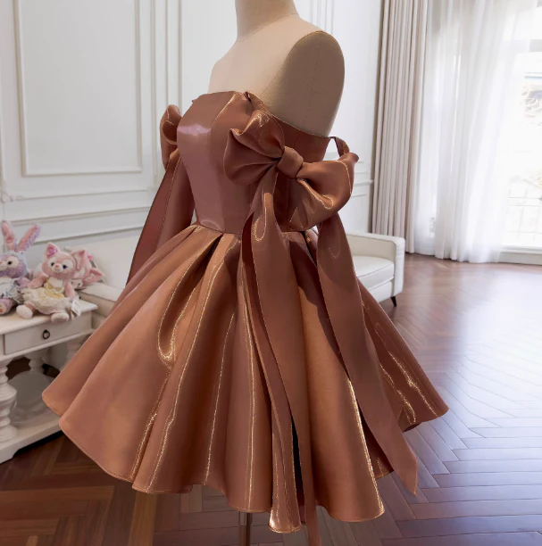 Sexy A line Spaghetti Straps Satin Corset Short Homecoming Dress Summer Hoco Dresses Cocktail Dress Birthday Outfits DP2298 - Deanwangkt