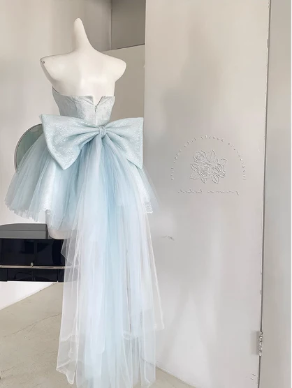 Pretty Ball Gown Short Sweetheart Blue Lace Homecoming Dress Summer Hoco Dresses Cocktail Dress For Senior Teens DP1793 - Deanwangkt