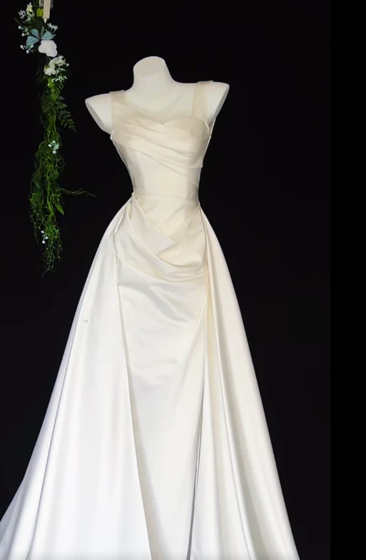 Elegant Sheath Long Prom Dress Spaghetti Strap Satin Formal Evening Dress DP2881 - Deanwangkt