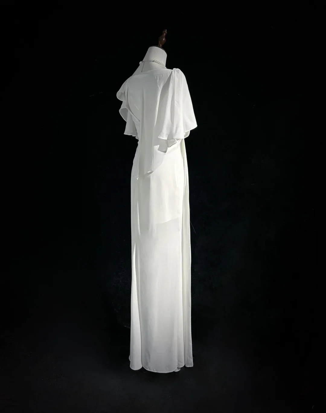 Vintage Bridal Dress Mermaid Square Neck Chiffon White Long Wedding Dress Retro Wedding Dresses Modest Wedding Gowns DH2674 - Deanwangkt