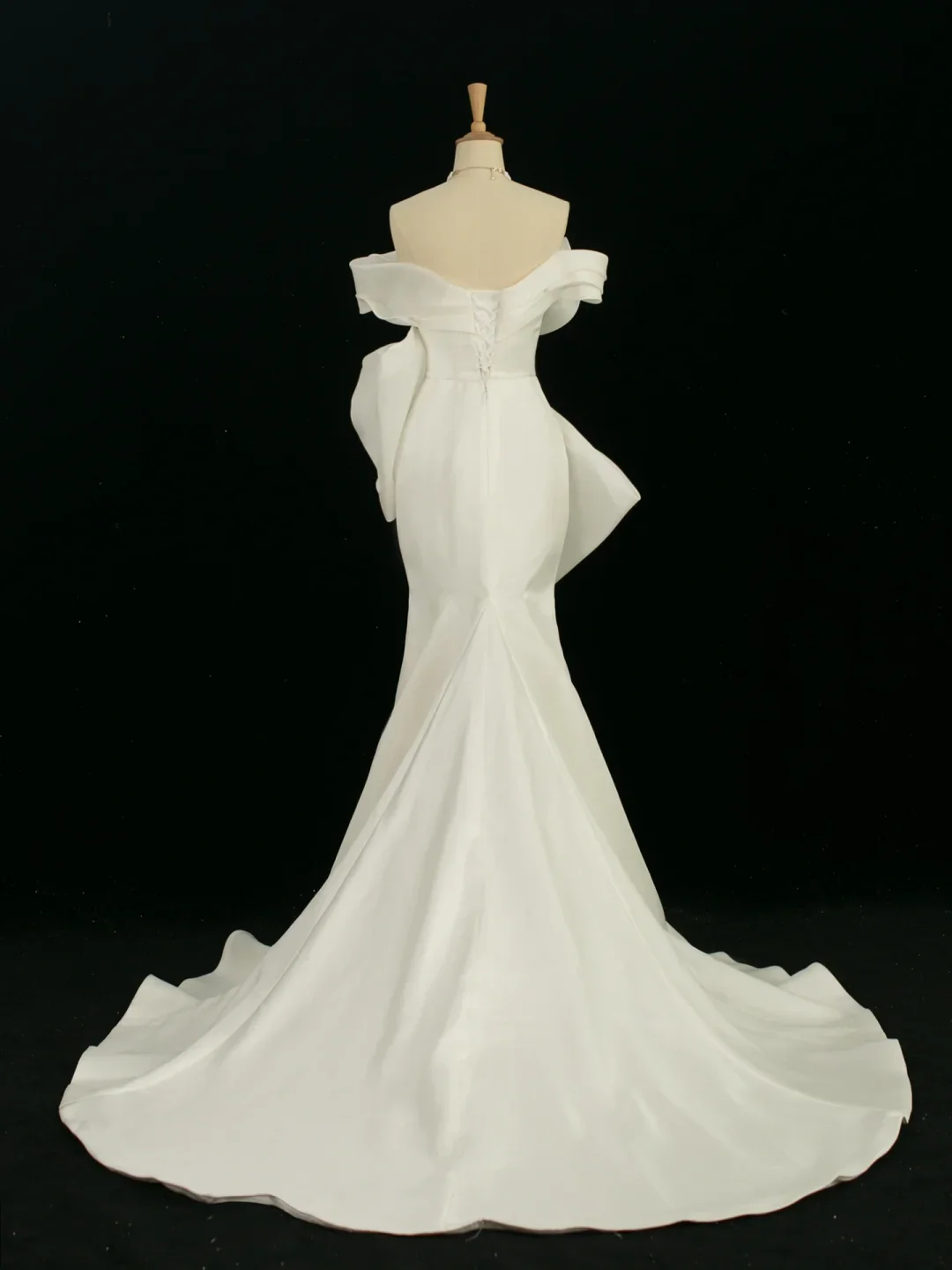 Pretty Wedding Dress Mermaid Off The Shoulder Short Sleeves Satin Long Vintage Wedding Dresses Bridal Gowns Brides Gown DH368 - Deanwangkt