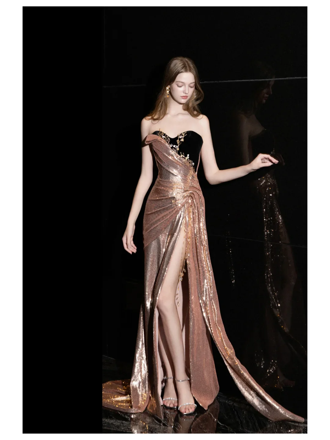 Gorgeous Sheath Sweetheart Sequin Pink Long Prom Dress Party Dress Graduation Dresses DP701 - Deanwangkt