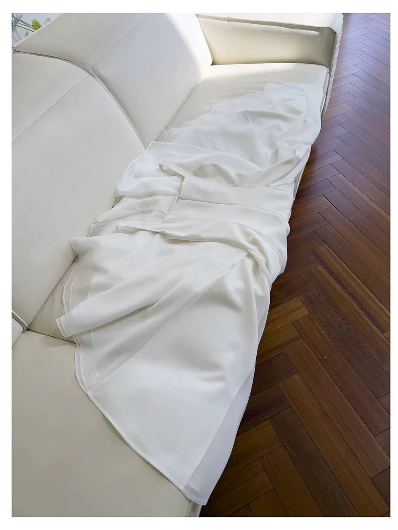 Elegant A line Square Neck White Sleeveless Long Evening Party Gowns Evening Formal Dresses Prom Dress W977 - Deanwangkt