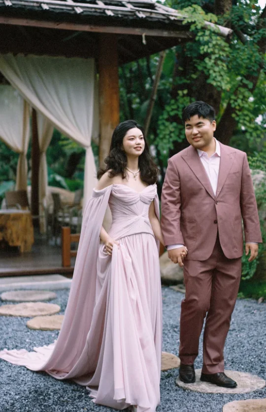 Elegant Off-the-Shoulder Sheath Chiffon Long Prom Dresses, Light Pink Formal Evening Dresses DP3120 - Deanwangkt