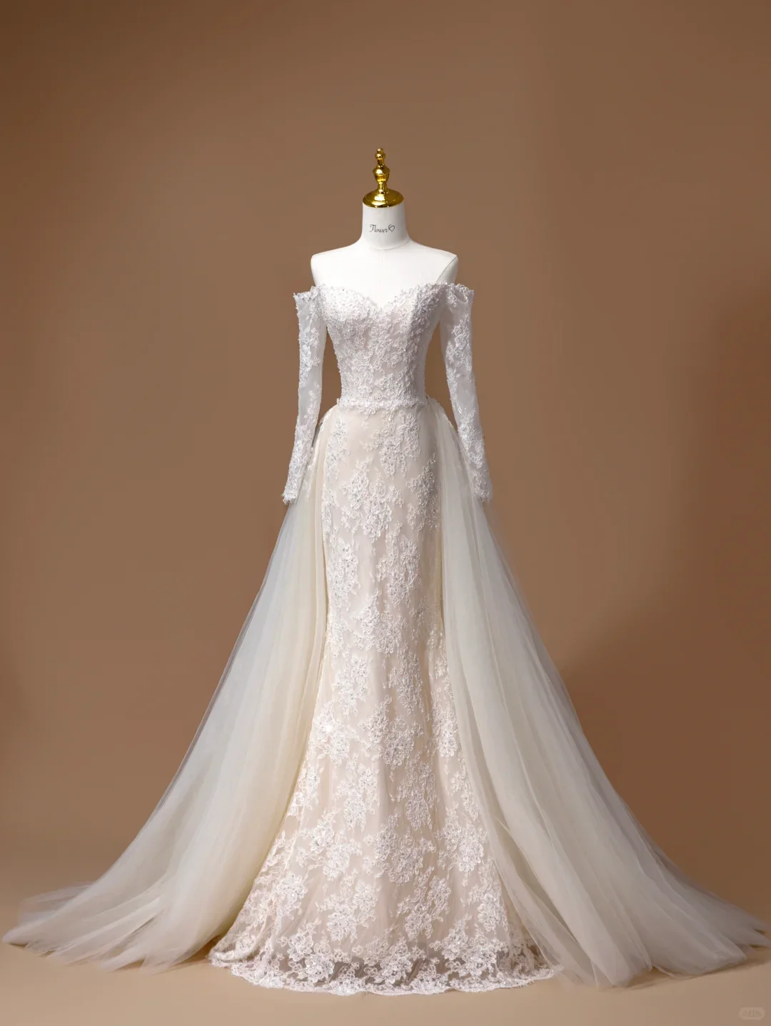 Dreamy Wedding Dress Mermaid Off The Shoulder Lace Long Sleeves White Long Wedding Dresses Bridal Gowns DH2795 - Deanwangkt