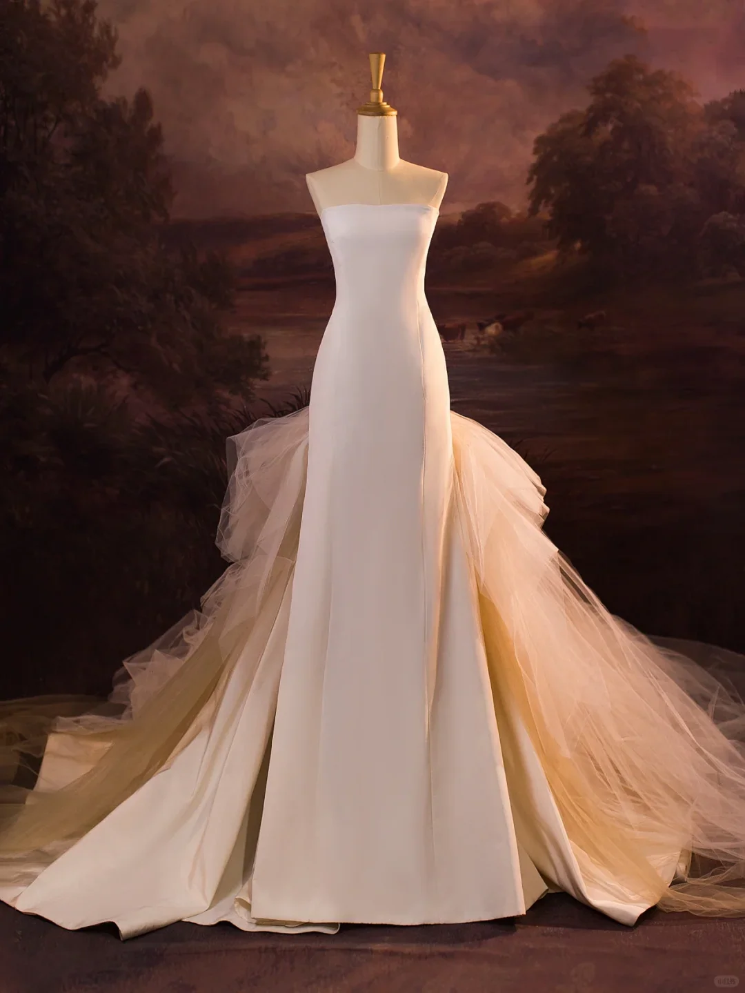 Pretty Wedding Dress Mermaid Strapless Layers Ruffles White Tulle Long Wedding Dresses Bridal Gowns Brides Gown DH409 - Deanwangkt