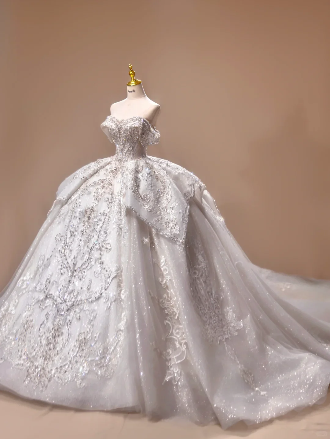 Princess Wedding Dress Ball Gown Off The Shoulder Sequin Short Sleeves Wedding Dresses Bridal Gowns DH2787 - Deanwangkt