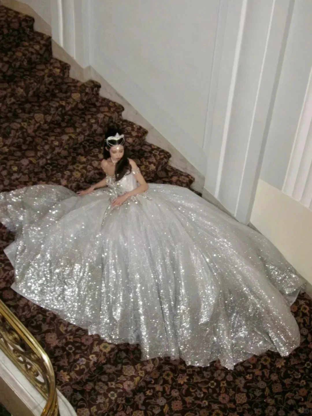 Unique Bridal Dress Ball Gown Scoop White Sequin Long Wedding Dresses Luxury Bride Dress Bridal Gowns DH1519 - Deanwangkt