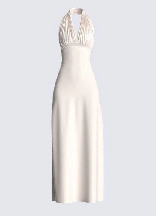 Gorgeous A Line Halter White Prom Dresses Formal Summer Wedding Guest Dresses Wedding Guest Outfits DP770 - Deanwangkt