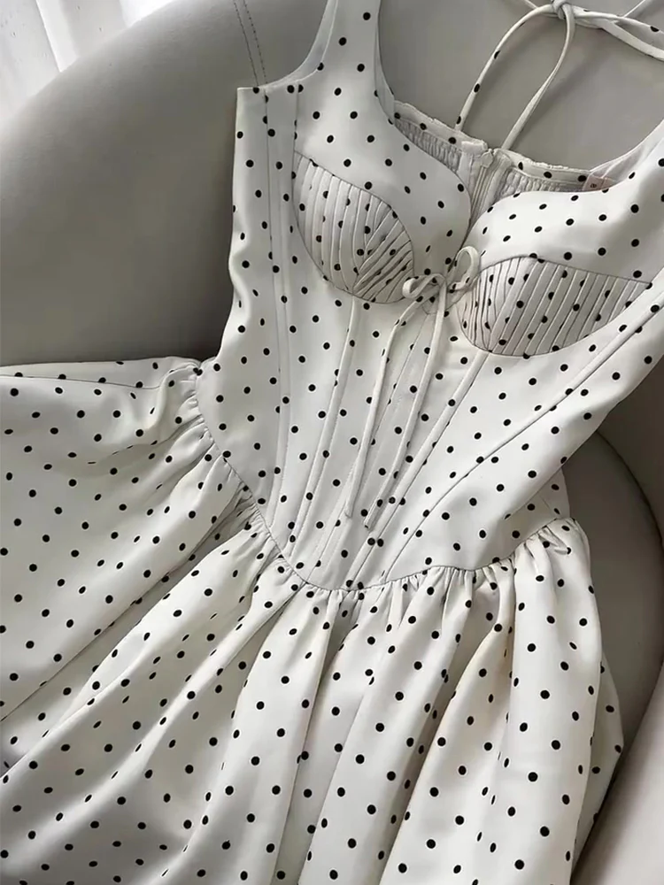 Cute A line Sweetheart Black Polka Dots Short Satin Formal Homecoming Dresses Party Graduation Dress Hoco Dresses DH2751 - Deanwangkt