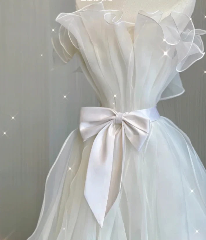 Timeless Ball Gown Strapless Long Tulle White Summer Wedding Dresses Brides Dress DP417 - Deanwangkt