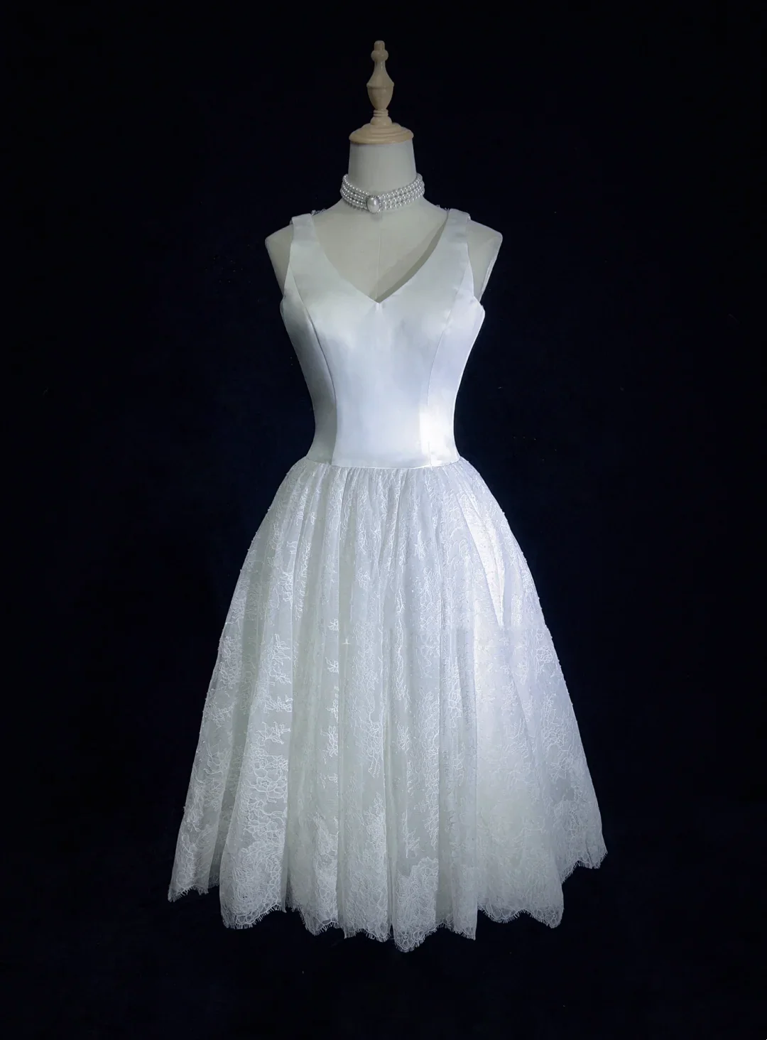 Princess Bridal Dress A line V Neck Lace Short Wedding Dress Summer Beach Wedding Dresses Modest Wedding Gowns DH1430 - Deanwangkt