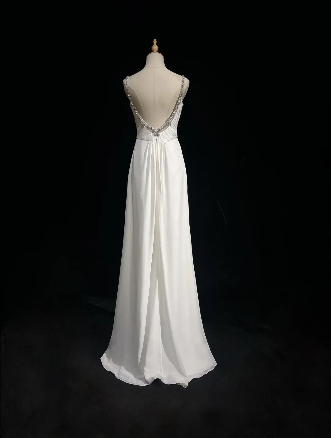 Retro Wedding Dress 1950s 1940s A Line Spaghetti Straps Chiffon White Long Wedding Dresses Bridal Gowns Brides Gown DH572 - Deanwangkt