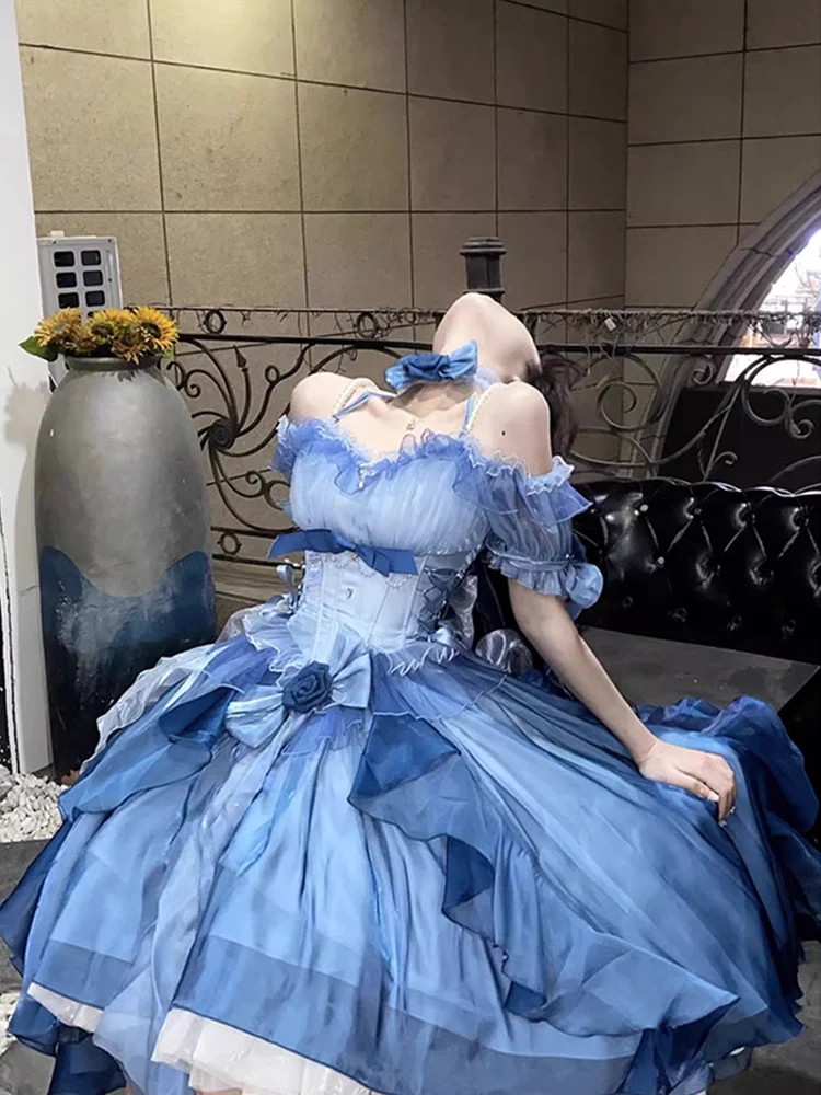 Sexy Ball Gown Off The Shoulder Half Sleeves 21st Birthday Dress Lolita Dress Birthday Outfits DP0213 - Deanwangkt