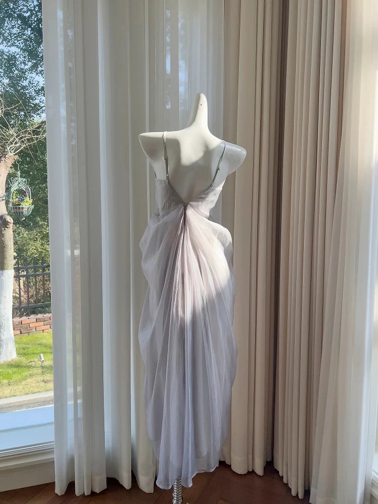 Elegant A Line Spaghetti Straps Sleeveless Long Evening Party Gowns Evening Formal Dresses Prom Dress W900 - Deanwangkt