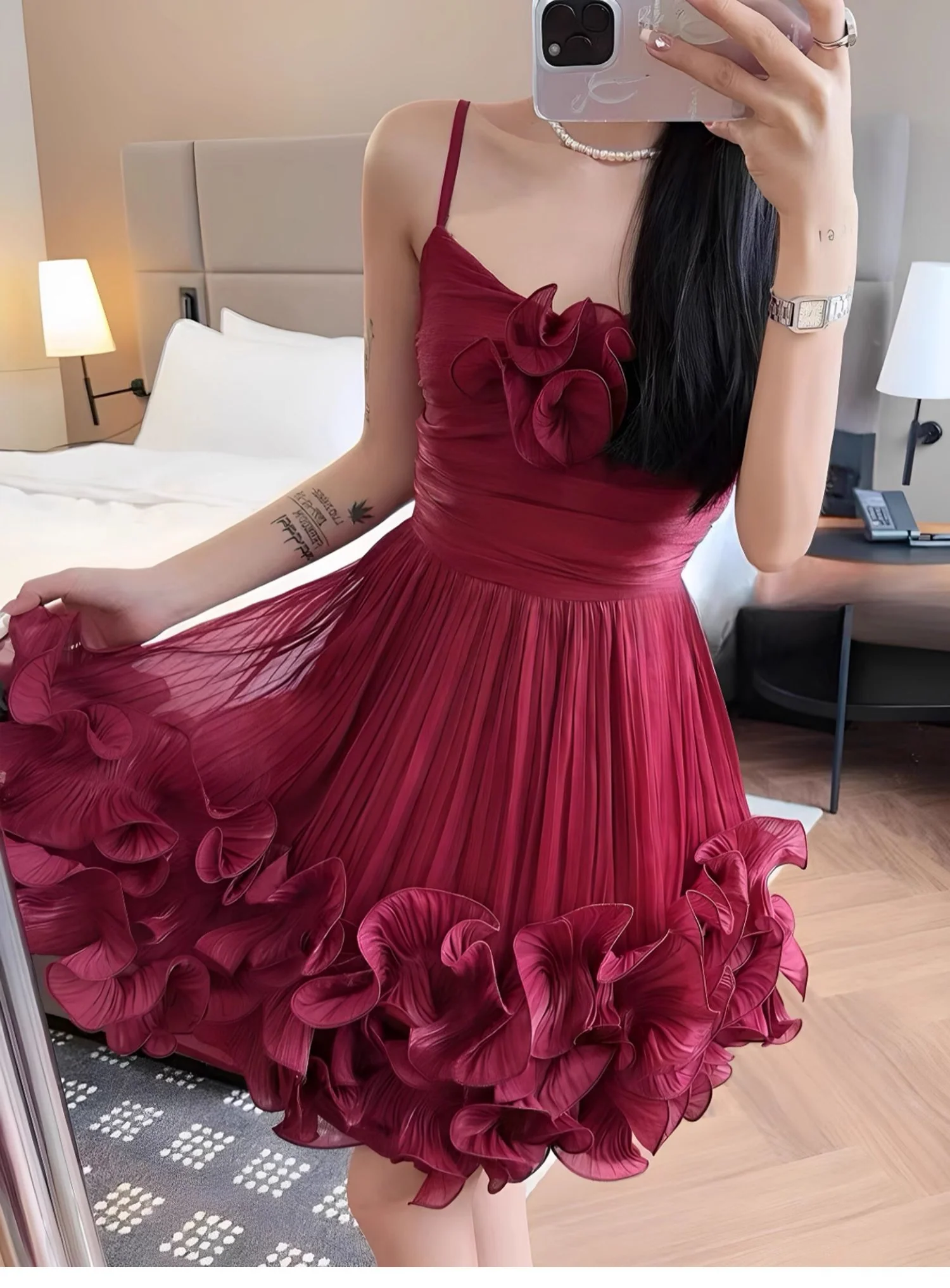 Modest Ball Gown Spaghetti Straps Dusty Blue Formal Homecoming Dresses Short 16th Birthday Outfits Graduation Dress Mini Hoco Dresses DH2531 - Deanwangkt
