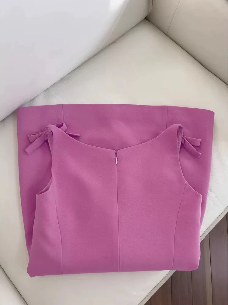 Trendy A Line Square Neck Pink Satin Formal Short 8th Grade Homecoming Dress Summer Middle School Hoco Dresses Birthday Outfits W933 - Deanwangkt