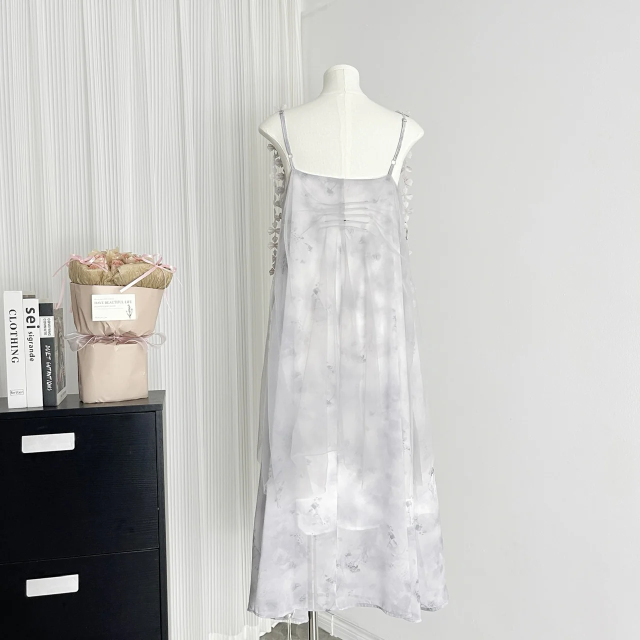 Cute A Line Spaghetti Straps Floral Chiffon Summer Dress Holiday Party Outfits For Girls DP0133 - Deanwangkt