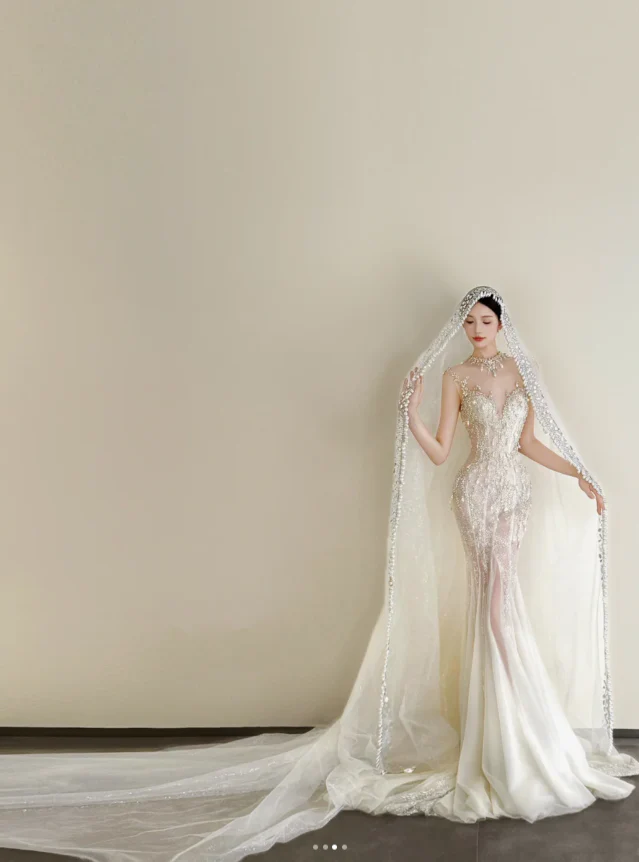 Timeless Sweetheart Mermaid Long Wedding Dresses Tulle Beaded Sleeveless Bridal Dresses White Bridal Gowns DP3847 - Deanwangkt