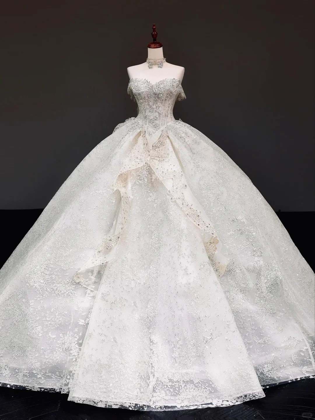 Princess Bridal Gown Ball Gown Sweetheart White Sequin Wedding Dresses Bridal Gowns DP815 - Deanwangkt