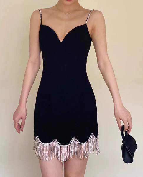 Fashion Sheath Spaghetti Strap Homecoming Dress Tassel Beaded Short Birthday Dress Elegant Party Dress DP2810 - Deanwangkt