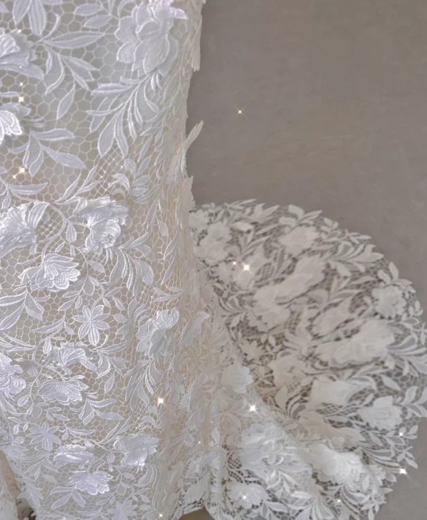 Elegant Mermaid High Neckline White Lace Sleeveless Wedding Dresses Brides Dress P0012 - Deanwangkt