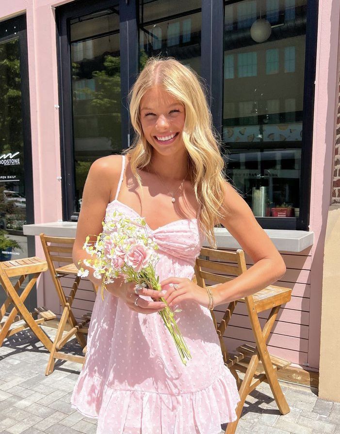 Cute A Line Spaghetti Straps Pink Lace Short Formal Homecoming Dresses Party Graduation Dress Hoco Dresses DH2736 - Deanwangkt