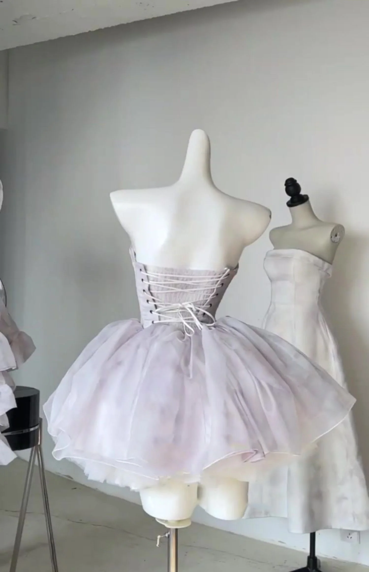 Pretty Ball Gown Short Lilac Tulle Homecoming Dress Summer Hoco Dresses Cocktail Dress For Senior Teens DP1791 - Deanwangkt