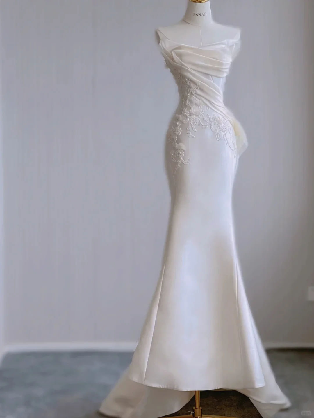 Dreamy Mermaid Strapless Long Satin Wedding Dresses Summer Brides Dress DP436 - Deanwangkt