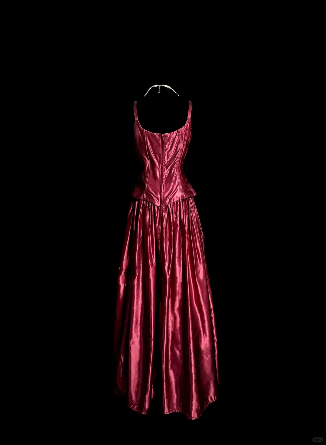 Vintage A line Straps Burgundy Satin Long Prom Dress Party Dress Graduation Dresses DP2078 - Deanwangkt