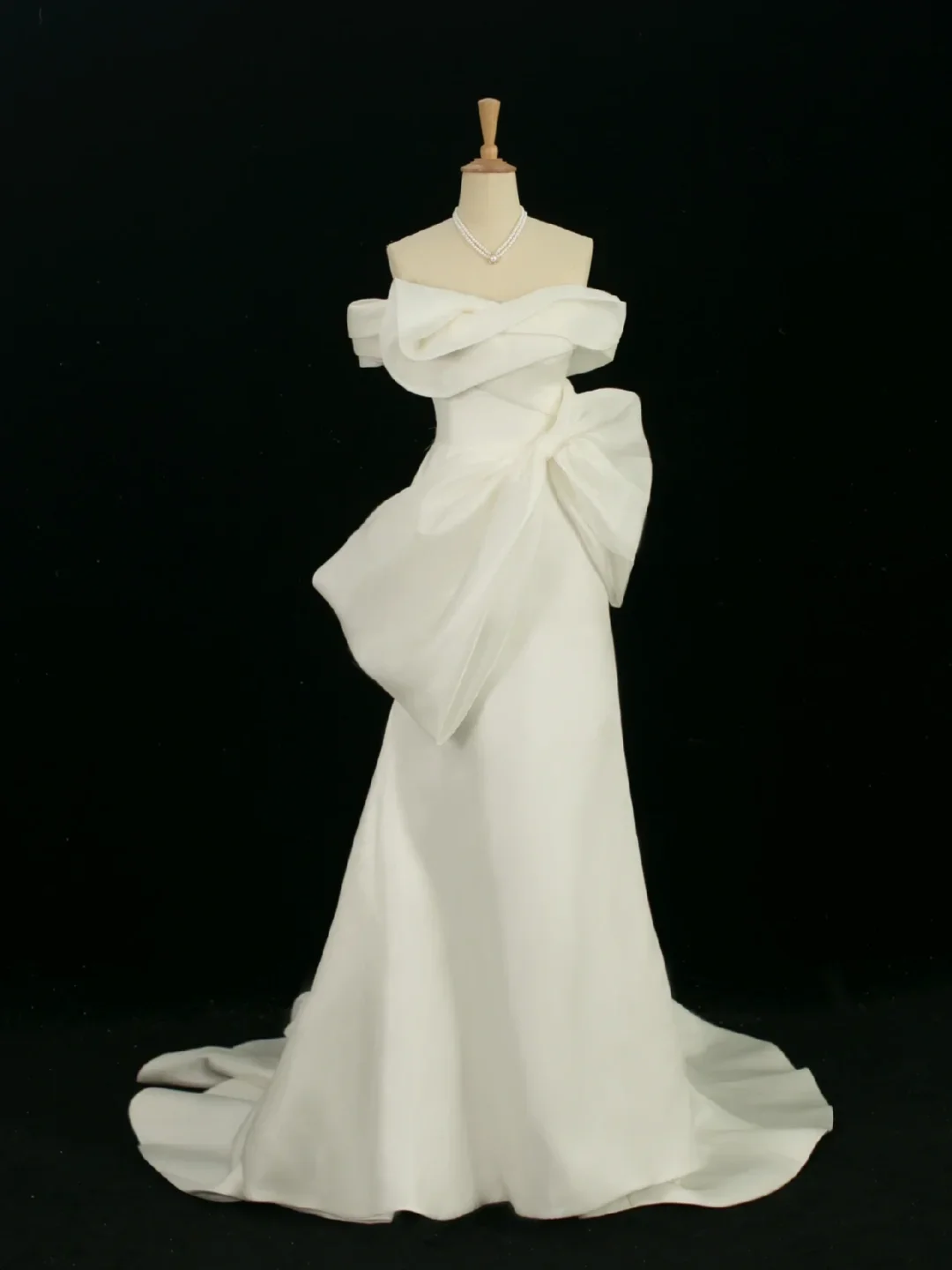 Pretty Wedding Dress Mermaid Off The Shoulder Short Sleeves Satin Long Vintage Wedding Dresses Bridal Gowns Brides Gown DH368 - Deanwangkt