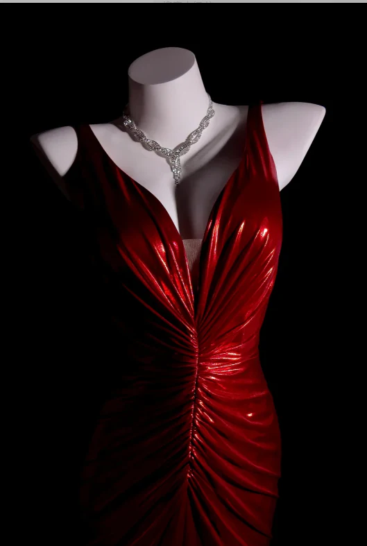 Sexy V-neck Mermaid Long Prom Dresses Backless Red Evening Dress Sleeveless Formal Dresses DP3683 - Deanwangkt