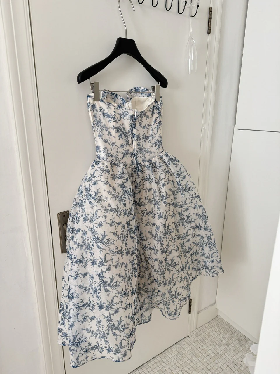 Sexy Ball Gown Sweetheart Floral Blue Summer Dress Holiday Party Outfits For Women DP0083 - Deanwangkt