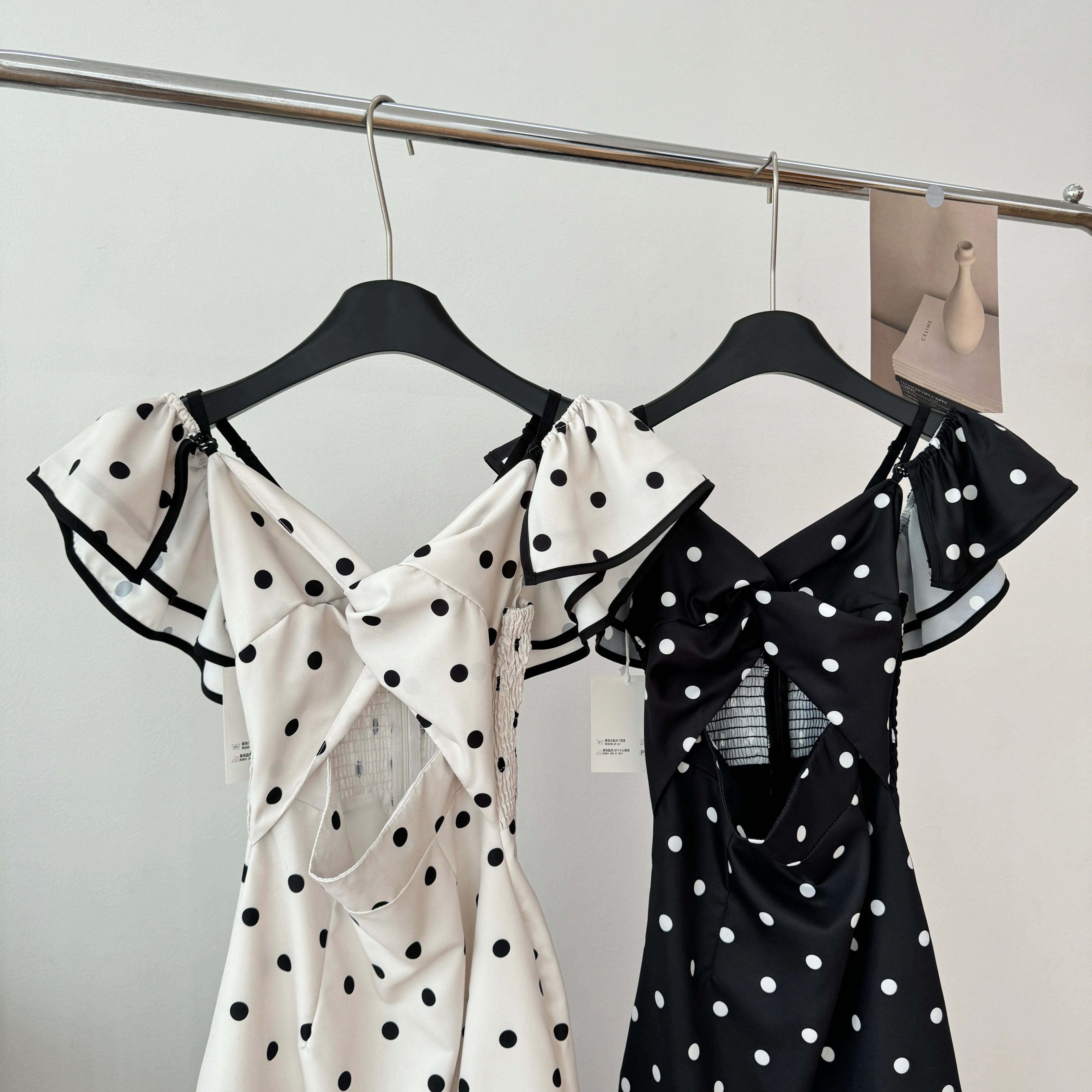 Cute A Line V Neckline Polka Dots Summer Dress Holiday Party Outfits For Women DP0104 - Deanwangkt
