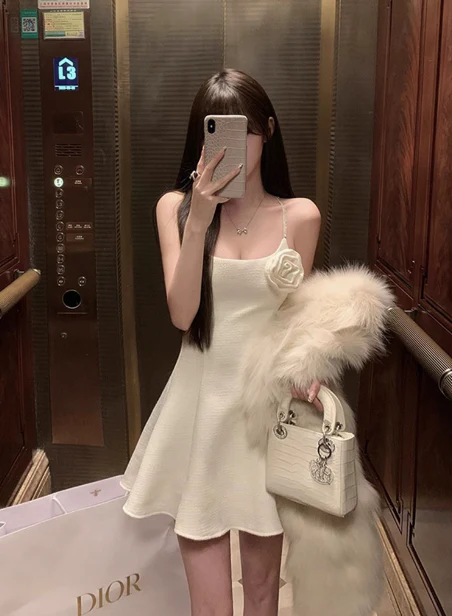 Sexy A line Spaghetti Straps White Satin Short Homecoming Dress Summer Hoco Dresses Cocktail Dress Birthday Outfits DP2287 - Deanwangkt