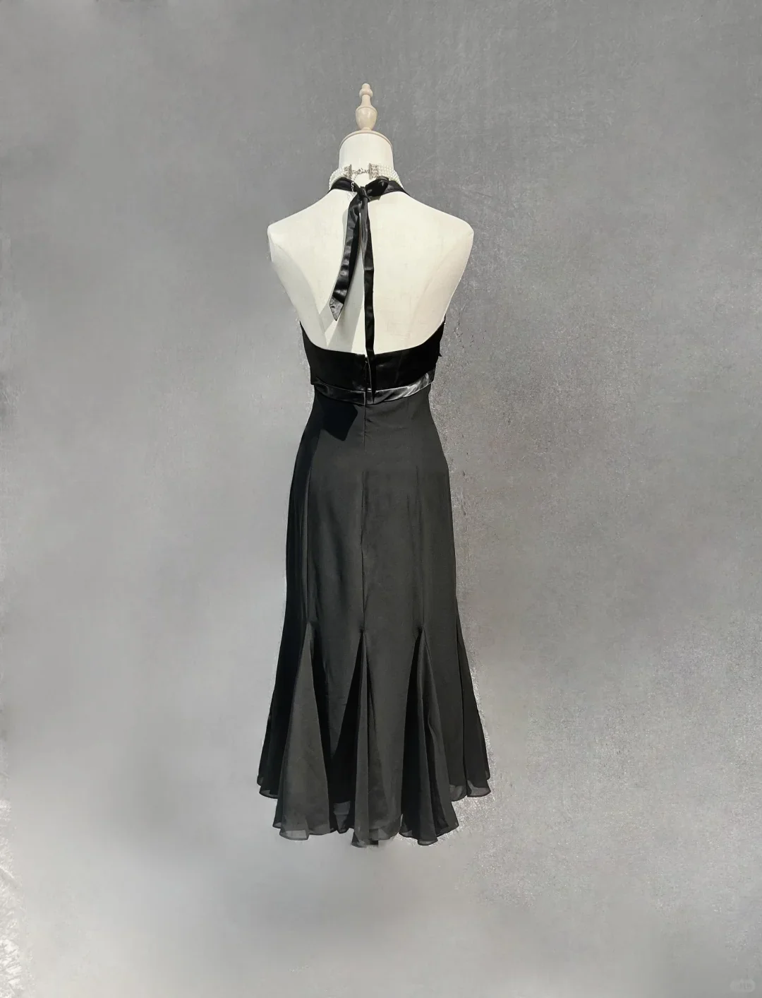 Classy A line Halter Chiffon Black Homecoming Dress Summer Hoco Dresses Cocktail Dress DP1837 - Deanwangkt