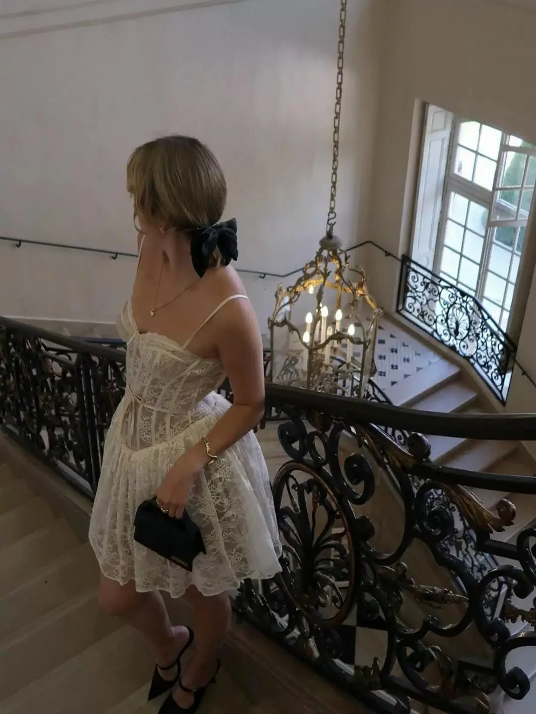 Pretty A line Spaghetti Straps White Lace Formal Homecoming Dresses Short 16th Birthday Outfits Graduation Dress Mini Cocktail Dresses DH2479 - Deanwangkt