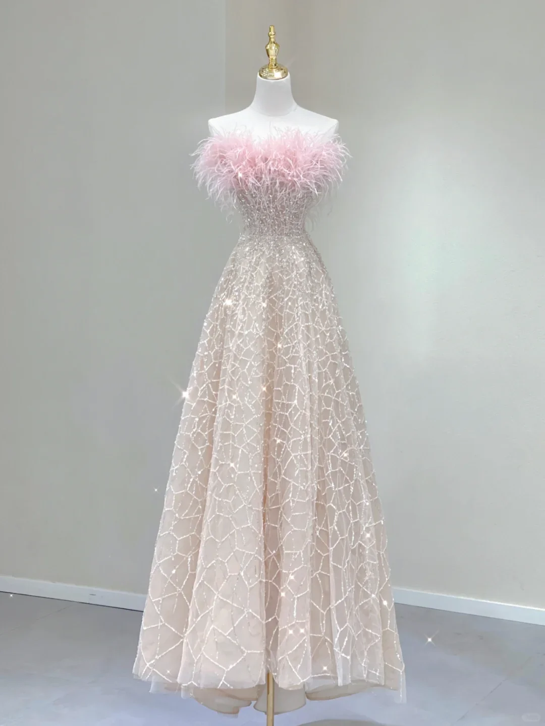 Pretty A line Strapless Tulle Long Prom Dresses Graduation Dress High School Classy Evening Dresses DP387 - Deanwangkt