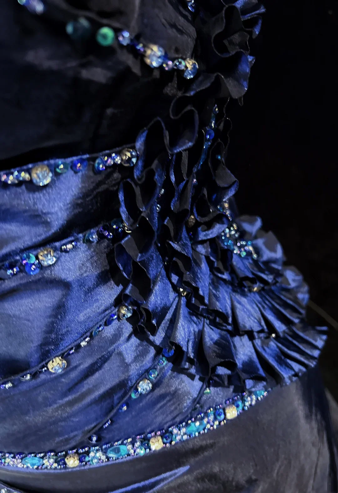 Retro A Line V Neck Navy Blue Short Sleeves With Silver Beads Long Flowers Prom Dresses Party Dress 21st Birthday Outfits Graduation Dresses DH2660 - Deanwangkt